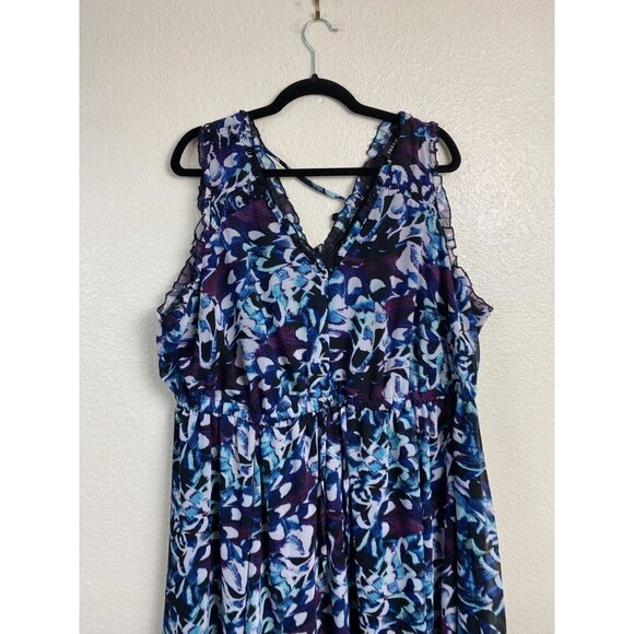 Torrid Mini Chiffon Ruffle Dress Sleeveless Multicolor Size 2X vacation Flowy - Picture 10 of 15
